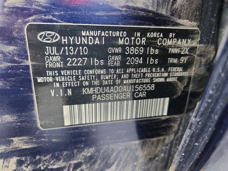 Продаж на аукціоні авто 2010 Hyundai Elantra, vin: KMHDU4AD0AU156558, номер лоту: 67807476