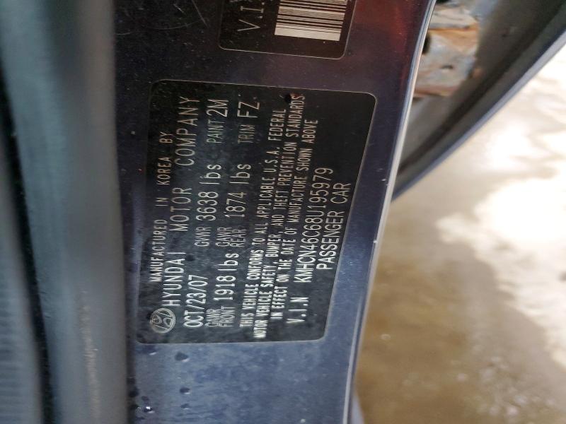Aukcja sprzedaży 2008 Hyundai Accent, vin: KMHCN46C68U195979, numer aukcji: 69709786