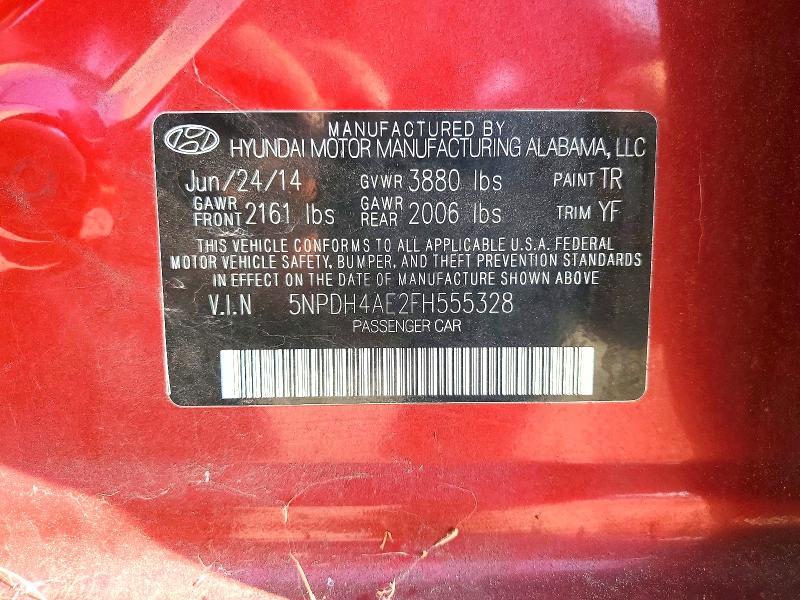 Aukcja sprzedaży 2015 Hyundai Elantra, vin: 5NPDH4AE2FH555328, numer aukcji: 68586496