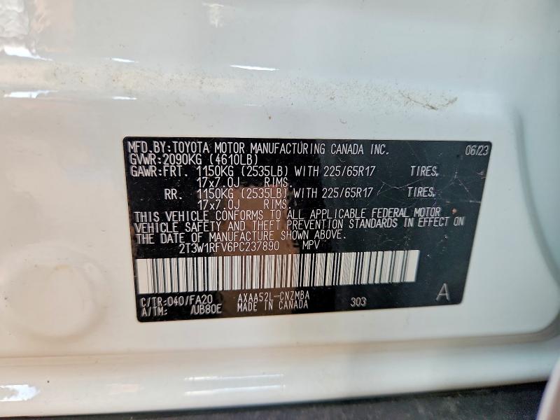 64947016 :رقم المزاد ، 2T3W1RFV6PC237890 vin ، 2023 Toyota Rav4 مزاد بيع
