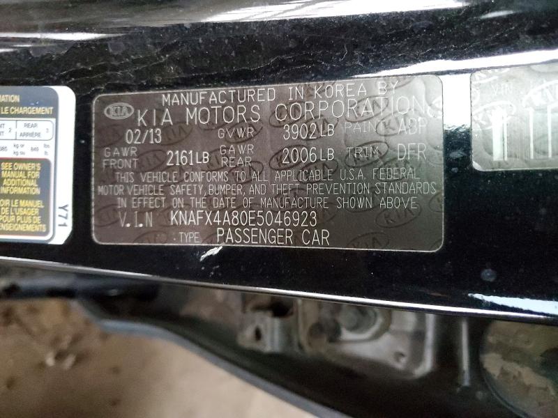 71047586 :رقم المزاد ، KNAFX4A80E5046923 vin ، 2014 Kia Forte مزاد بيع