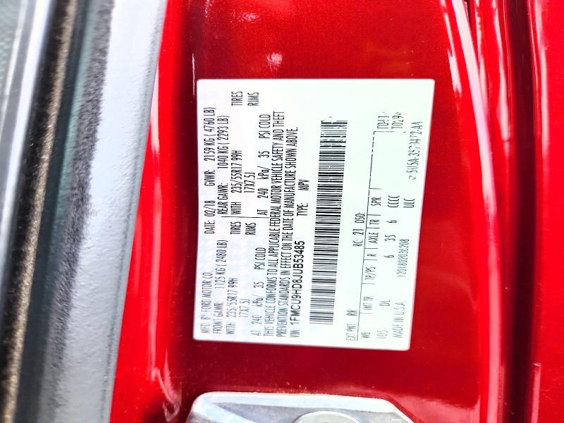 Aukcja sprzedaży 2018 Ford Escape, vin: 1FMCU9HD8JUB53485, numer aukcji: 70191496