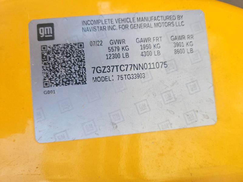 2022 Gmc Savana მანქანა იყიდება აუქციონზე, vin: 7GZ37TC77NN011075, აუქციონის ნომერი: 67921536