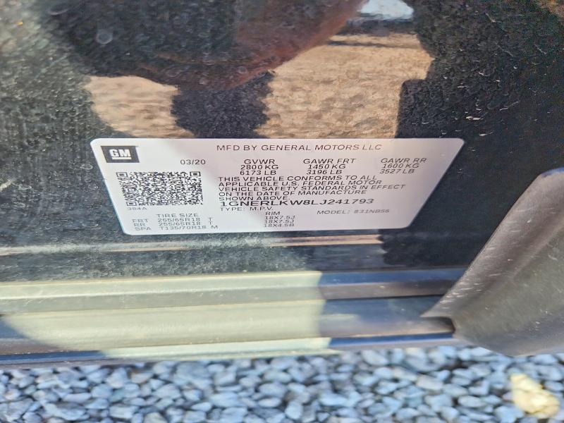 Aukcja sprzedaży 2020 Chevrolet Traverse, vin: 1GNERLKW8LJ241793, numer aukcji: 67628776
