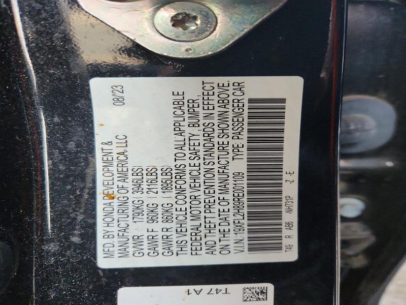 Продажа на аукционе авто 2024 Honda Civic, vin: 19XFL2H89RE001109, номер лота: 68502006