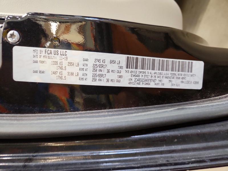 Aukcja sprzedaży 2019 Dodge Grand Caravan, vin: 2C4RDGCG0KR797467, numer aukcji: 68691656