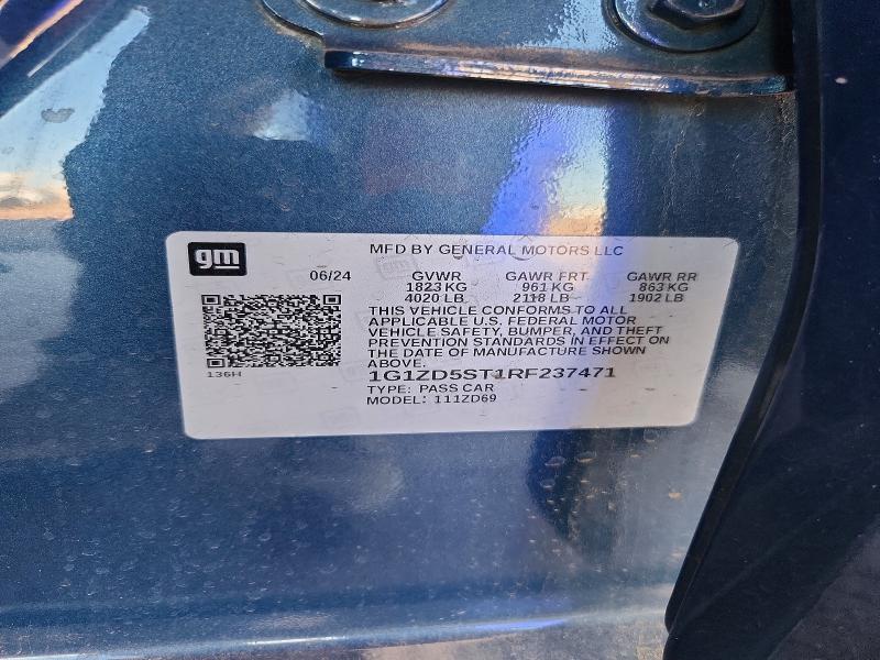 68817246 :رقم المزاد ، 1G1ZD5ST1RF237471 vin ، 2024 Chevrolet Malibu مزاد بيع