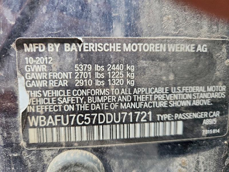 Продаж на аукціоні авто 2013 Bmw 535, vin: WBAFU7C57DDU71721, номер лоту: 70113006