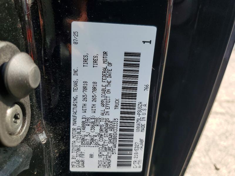 Aukcja sprzedaży 2025 Toyota Tundra, vin: 5TFWA5DB8SX333315, numer aukcji: 70924246