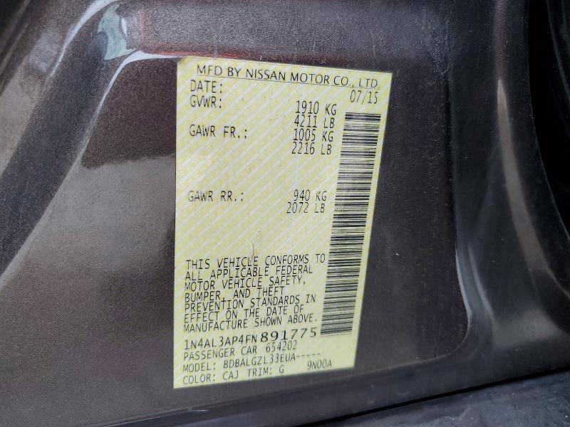 Aukcja sprzedaży 2015 Nissan Altima, vin: 1N4AL3AP4FN891775, numer aukcji: 67482366