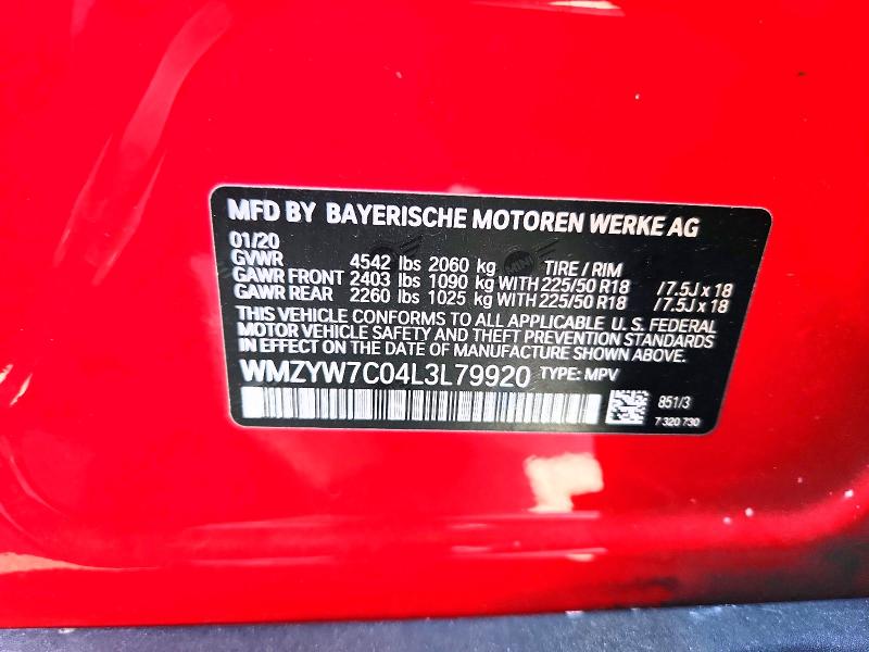 70286816 :رقم المزاد ، WMZYW7C04L3L79920 vin ، 2020 Mini Cooper مزاد بيع