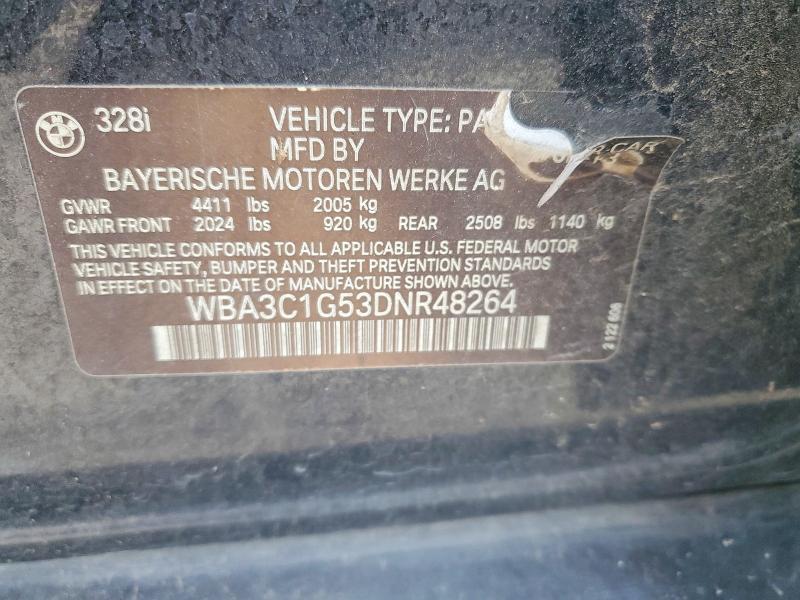 69302236 :رقم المزاد ، WBA3C1G53DNR48264 vin ، 2013 Bmw 328 مزاد بيع