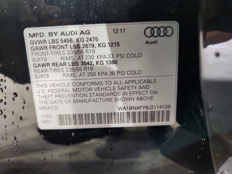 Продаж на аукціоні авто 2018 Audi Q5, vin: WA1BNAFY9J2114138, номер лоту: 67197466