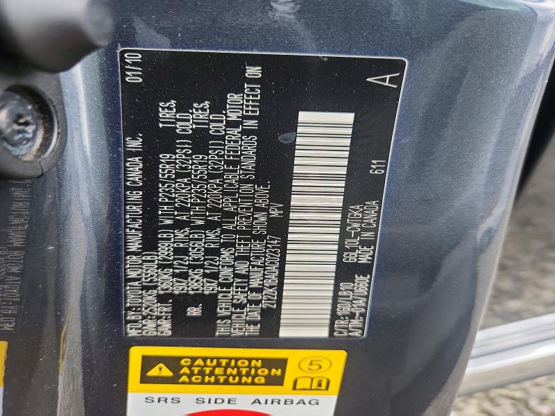 68373426 :رقم المزاد ، 2T2ZK1BA0AC023147 vin ، 2010 Lexus Rx مزاد بيع