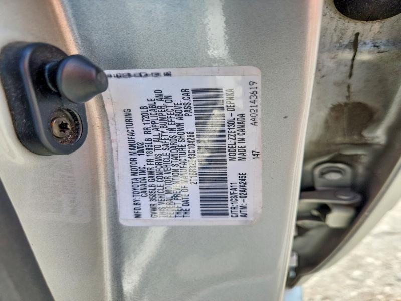 69154906 :رقم المزاد ، 2T1BR32E43C104266 vin ، 2003 Toyota Corolla مزاد بيع