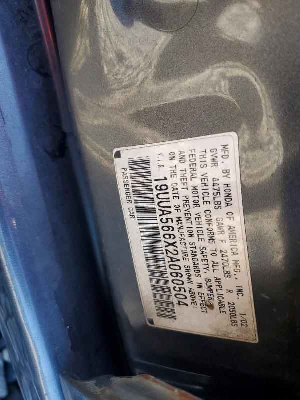 69584596 :رقم المزاد ، 19UUA566X2A060504 vin ، 2002 Acura 3.2tl مزاد بيع