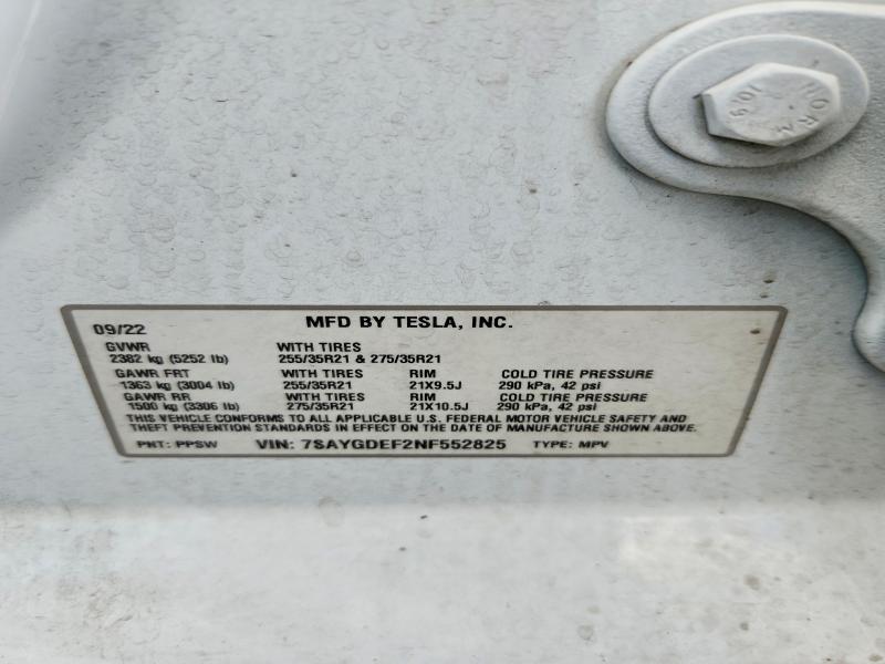 Продаж на аукціоні авто 2022 Tesla Model Y, vin: 7SAYGDEF2NF552825, номер лоту: 67542756