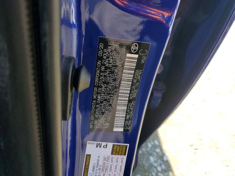 70000206 :رقم المزاد ، JTDS4RCE3LJ050754 vin ، 2020 Toyota Corolla مزاد بيع