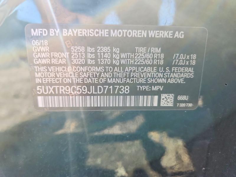 Продаж на аукціоні авто 2018 Bmw X3, vin: 5UXTR9C59JLD71738, номер лоту: 68590186