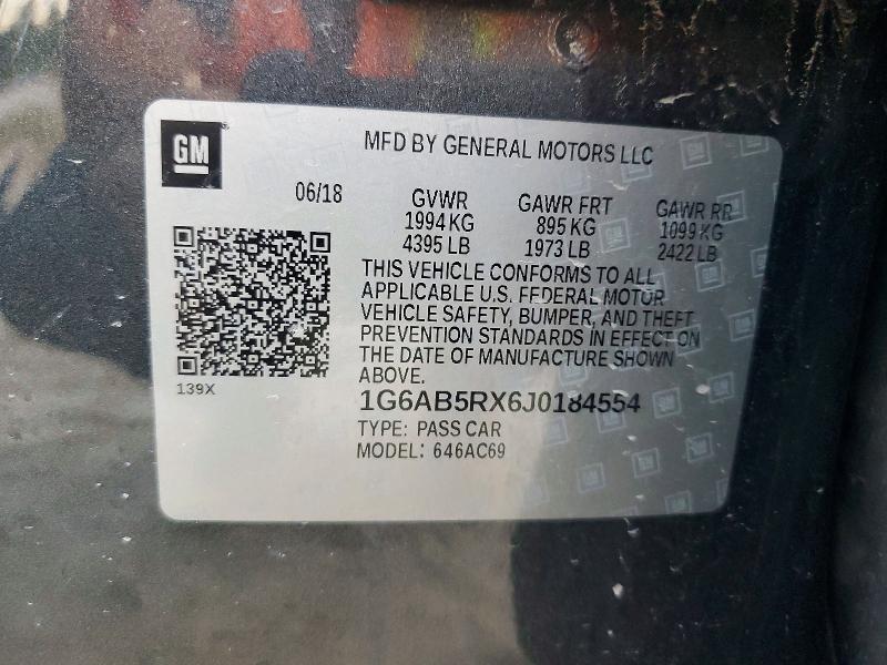 Aukcja sprzedaży 2018 Cadillac Ats, vin: 1G6AB5RX6J0184554, numer aukcji: 69763386