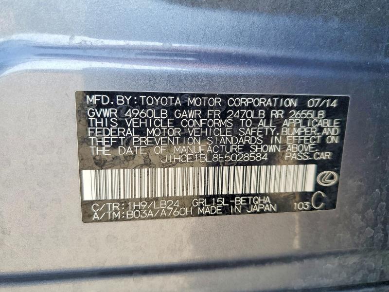 Aukcja sprzedaży 2014 Lexus Gs, vin: JTHCE1BL8E5028584, numer aukcji: 69635226