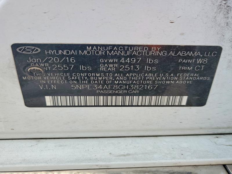 Aukcja sprzedaży 2016 Hyundai Sonata, vin: 5NPE34AF8GH382167, numer aukcji: 68749816