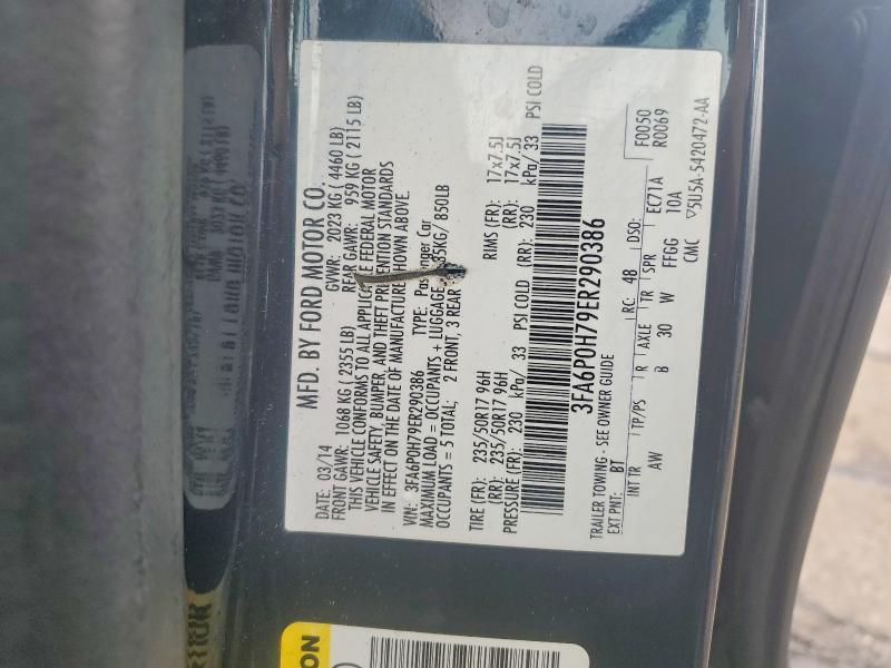 Продаж на аукціоні авто 2014 Ford Fusion, vin: 3FA6P0H79ER290386, номер лоту: 67872696