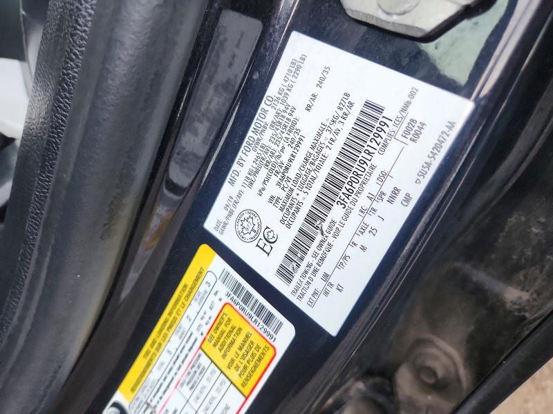 Auction sale of the 2020 Ford Fusion, vin: 3FA6P0RU9LR129991, lot number: 68442596