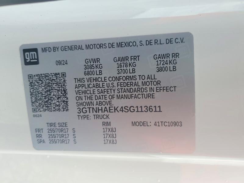 67300196 :رقم المزاد ، 3GTNHAEK4SG113611 vin ، 2025 Gmc Sierra مزاد بيع