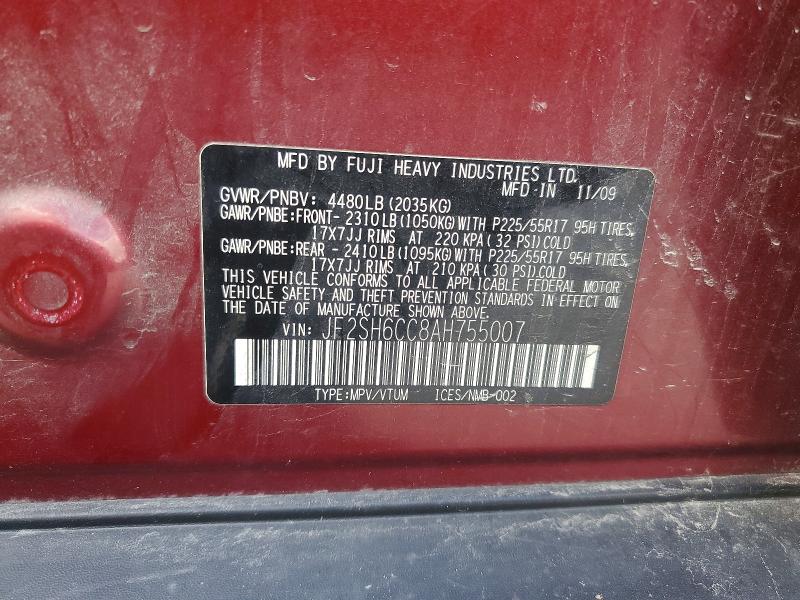 Aukcja sprzedaży 2010 Subaru Forester, vin: JF2SH6CC8AH755007, numer aukcji: 69904156
