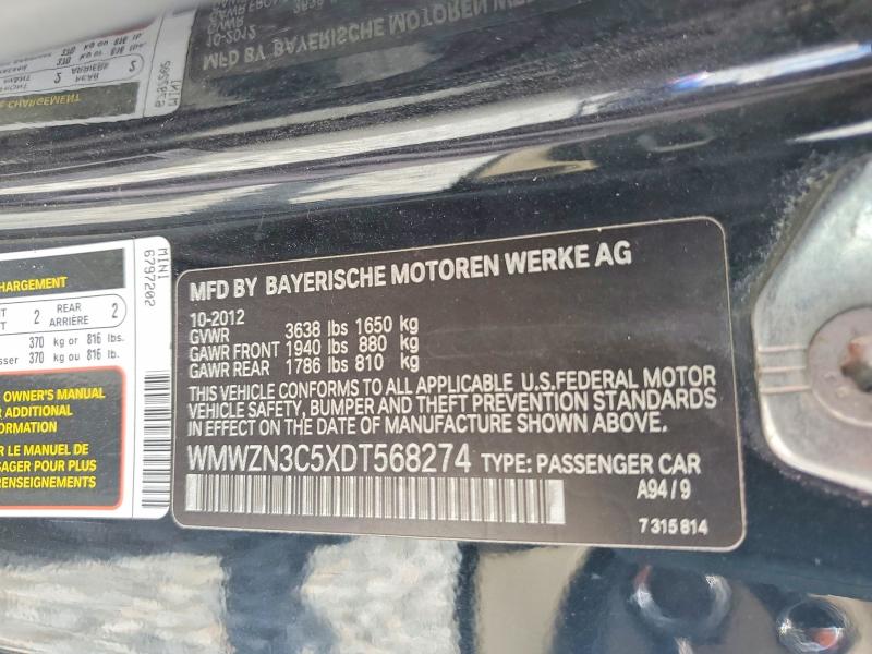 Продажа на аукционе авто 2013 Mini Cooper, vin: WMWZN3C5XDT568274, номер лота: 67359326