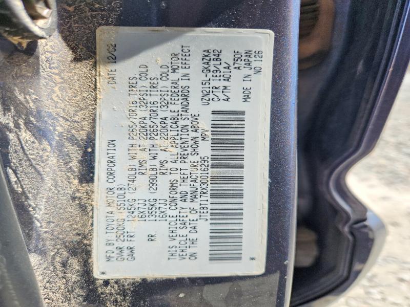 Aukcja sprzedaży 2003 Toyota 4runner, vin: JTEBT17RX30016295, numer aukcji: 66708006