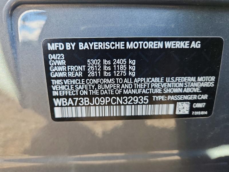 69903326 :رقم المزاد ، WBA73BJ09PCN32935 vin ، 2023 Bmw 540 مزاد بيع