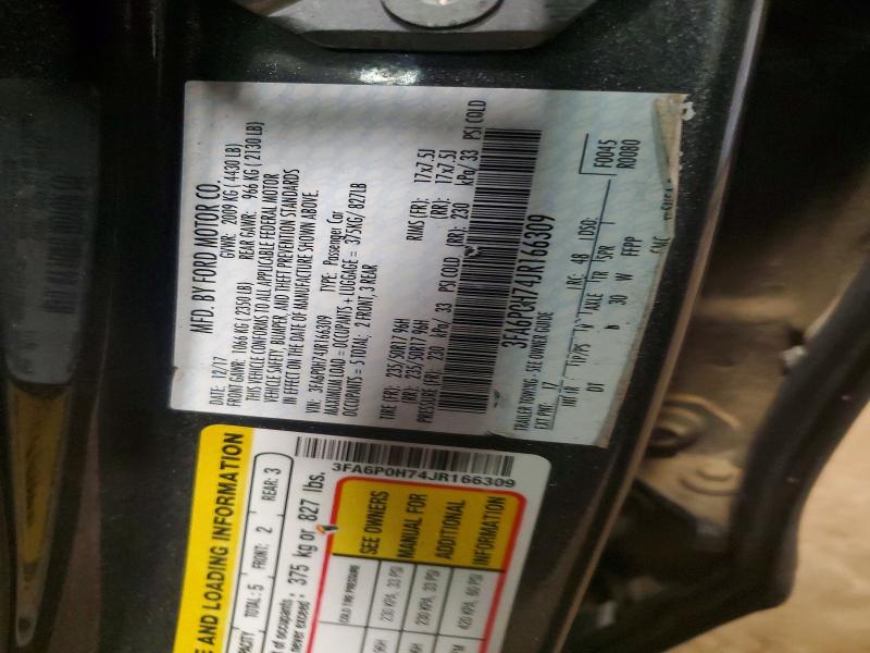 Продажа на аукционе авто 2018 Ford Fusion, vin: 3FA6P0H74JR166309, номер лота: 68218326