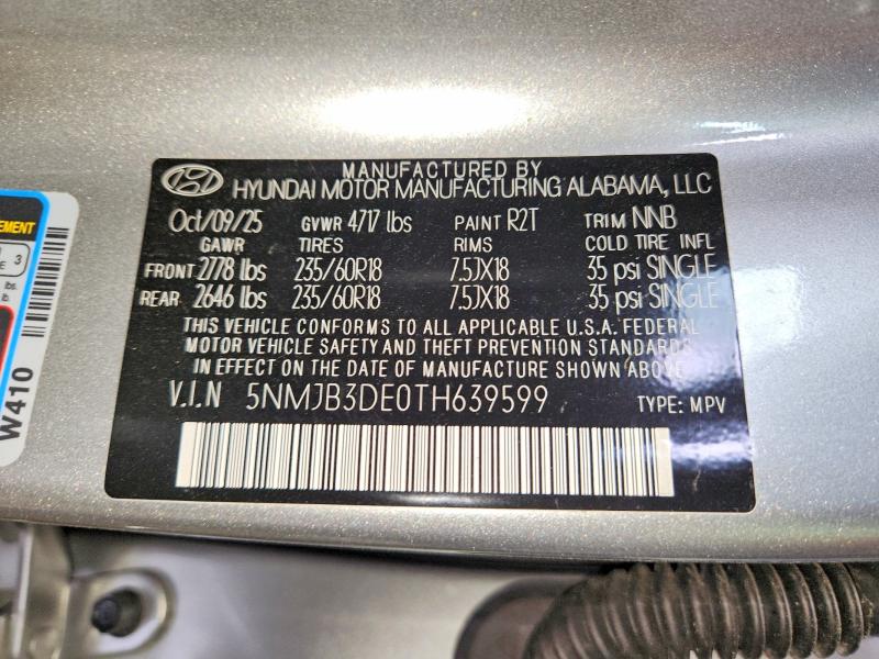 Продаж на аукціоні авто 2026 Hyundai Tucson, vin: 5NMJB3DE0TH639599, номер лоту: 67860436