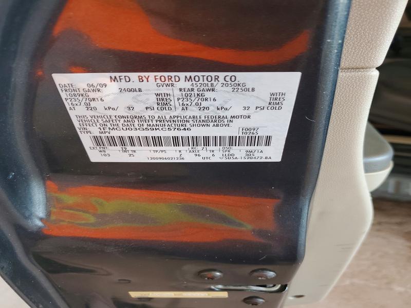 67120606 :رقم المزاد ، 1FMCU03G59KC57646 vin ، 2009 Ford Escape مزاد بيع