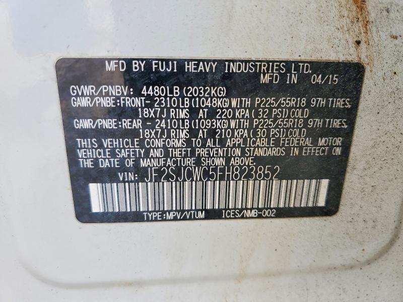 67420766 :رقم المزاد ، JF2SJCWC5FH823852 vin ، 2015 Subaru Forester مزاد بيع