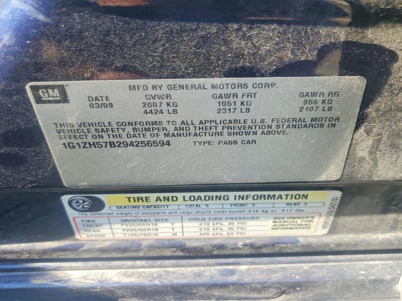 2009 Chevrolet Malibu მანქანა იყიდება აუქციონზე, vin: 1G1ZH57B294256594, აუქციონის ნომერი: 68230966
