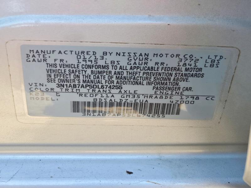 Продажа на аукционе авто 2013 Nissan Sentra, vin: 3N1AB7AP5DL674255, номер лота: 67017146