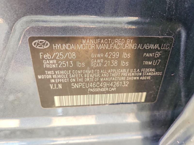 Aukcja sprzedaży 2009 Hyundai Sonata, vin: 5NPEU46C49H426132, numer aukcji: 70006526