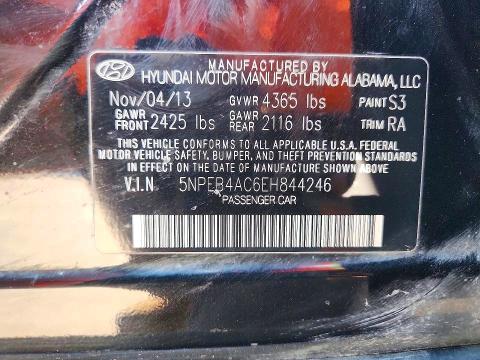 68094466 :رقم المزاد ، 5NPEB4AC6EH844246 vin ، 2014 Hyundai Sonata مزاد بيع