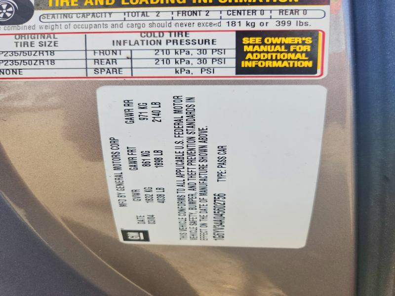 2004 Cadillac Xlr მანქანა იყიდება აუქციონზე, vin: 1G6YV34A045602756, აუქციონის ნომერი: 68759236