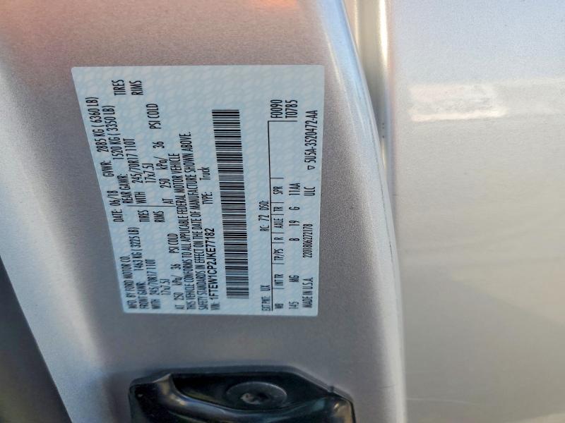 2018 Ford F150 მანქანა იყიდება აუქციონზე, vin: 1FTEW1CP2JKE77182, აუქციონის ნომერი: 70902166