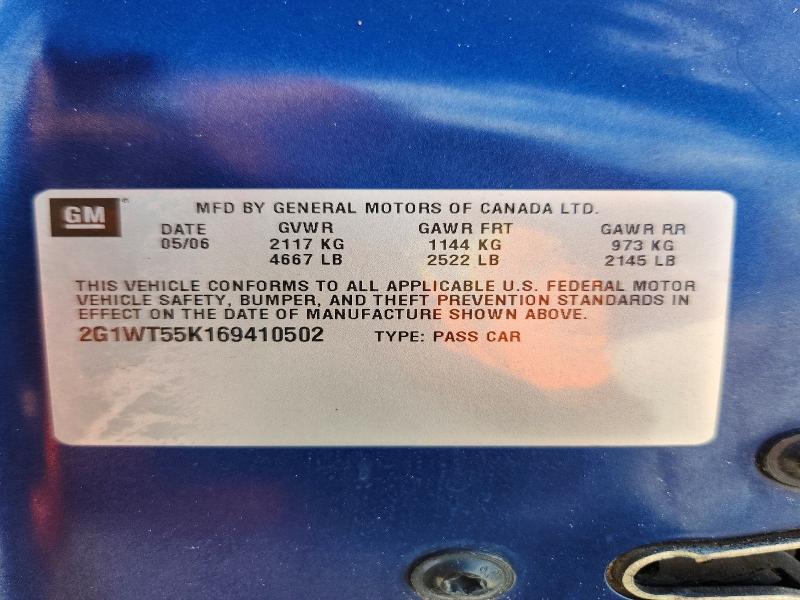 Продажа на аукционе авто 2006 Chevrolet Impala, vin: 2G1WT55K169410502, номер лота: 68345776