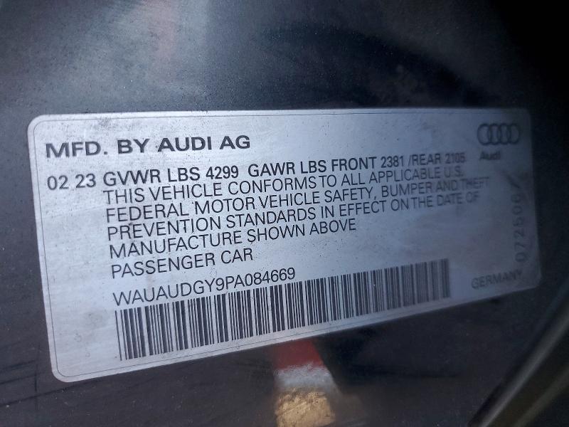 Продажа на аукционе авто 2023 Audi A3, vin: WAUAUDGY9PA084669, номер лота: 67010696