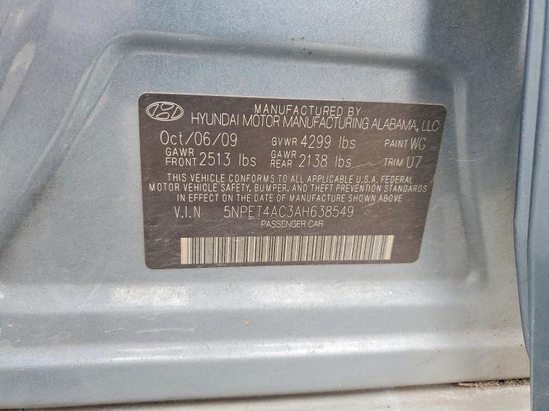 Aukcja sprzedaży 2010 Hyundai Sonata, vin: 5NPET4AC3AH638549, numer aukcji: 70652326