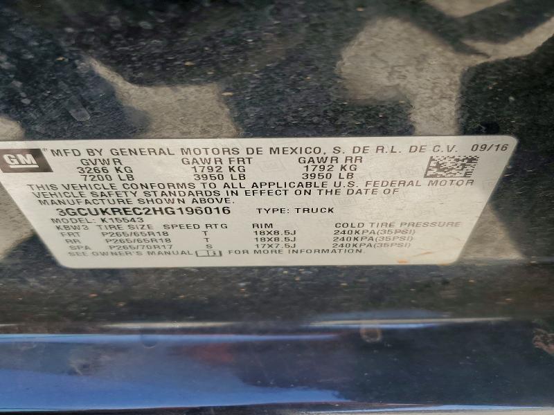 Продажа на аукционе авто 2017 Chevrolet Silverado, vin: 3GCUKREC2HG196016, номер лота: 69038986
