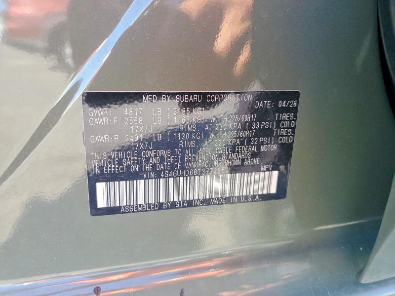 Aukcja sprzedaży 2026 Subaru Crosstrek, vin: 4S4GUHD68T3771952, numer aukcji: 68920836