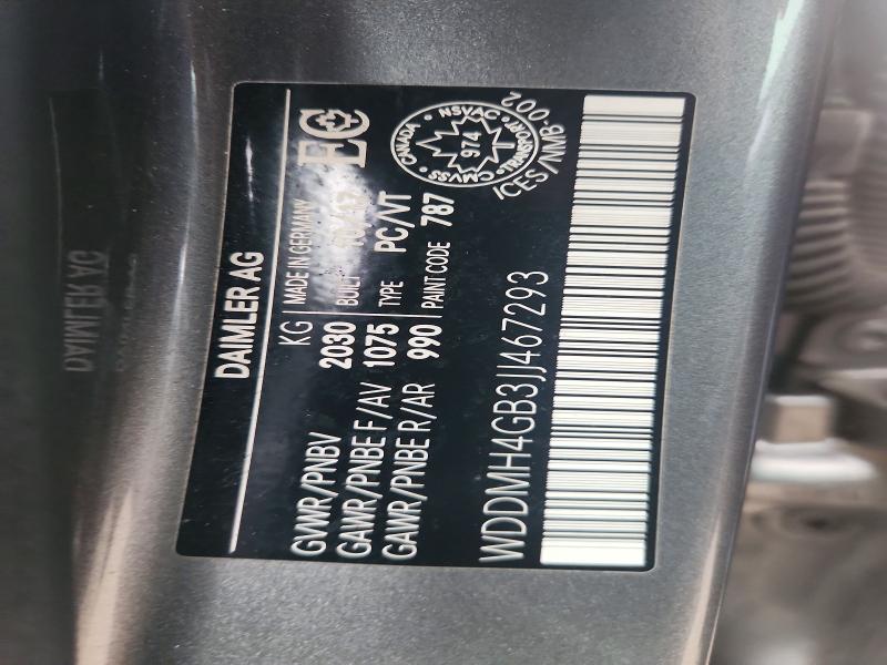 2018 Mercedes-benz B მანქანა იყიდება აუქციონზე, vin: WDDMH4GB3JJ467293, აუქციონის ნომერი: 69175146