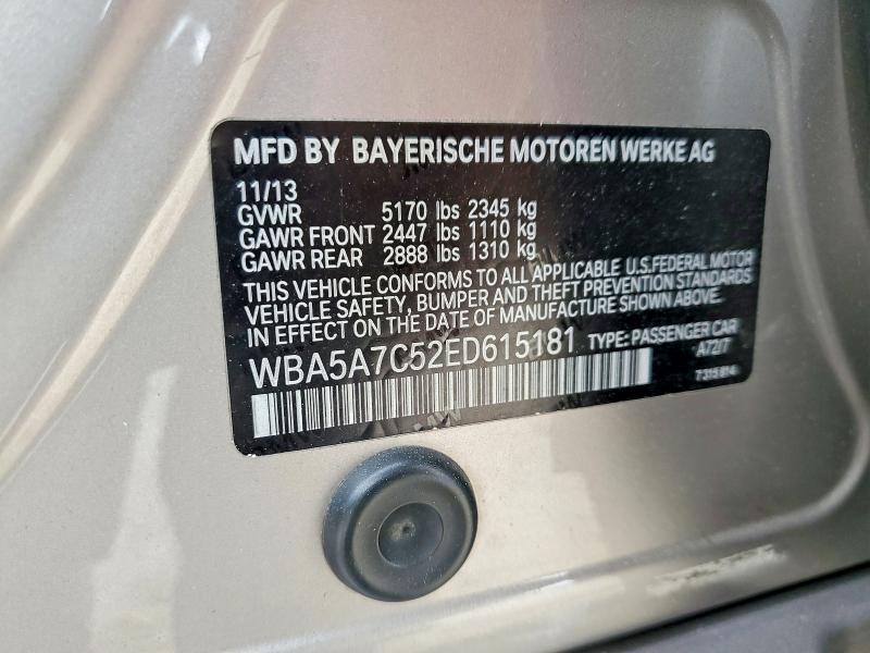 Aukcja sprzedaży 2014 Bmw 528, vin: WBA5A7C52ED615181, numer aukcji: 69418236